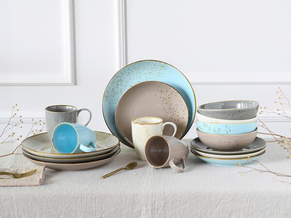 KOMBINOVANÝ SERVIS, 16-dielne, kamenina Creatable - Online Only bytové doplnky, Online Only
