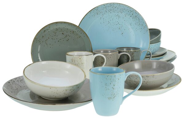 KOMBINOVANÝ SERVIS, 16-dielne, kamenina Creatable - Online Only bytové doplnky, Online Only