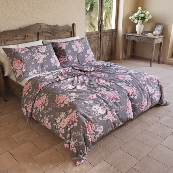 Kvalitex Bavlnené posteľné obliečky PROVENCE COLLECTION Beatrice sivá