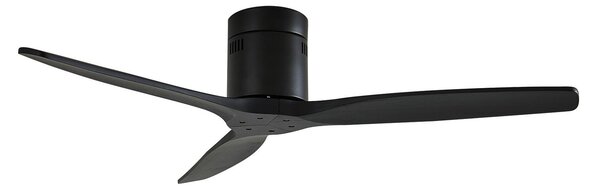 Stropný ventilátor Vindur, čierny, DC, tichý, 132 cm – Lucande Lucande, Vindur, Čierna, Obývacia izba, Kov, Moderný