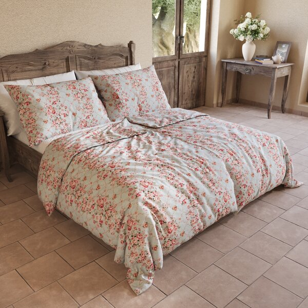 Kvalitex Bavlnené posteľné obliečky PROVENCE COLLECTION ROSÁLIE zelená