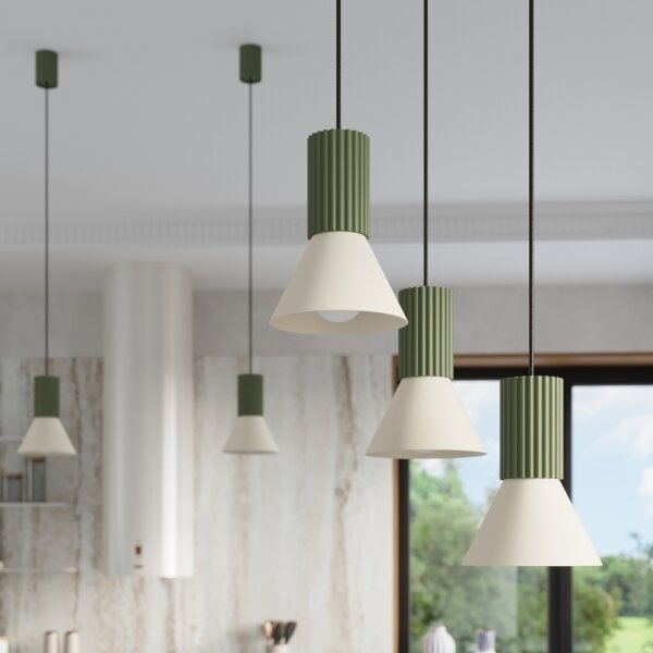 Sollux SL.1872 - Luster na lanku ESTRIA 1xE14/10W/230V, priemer 14 cm, zelený