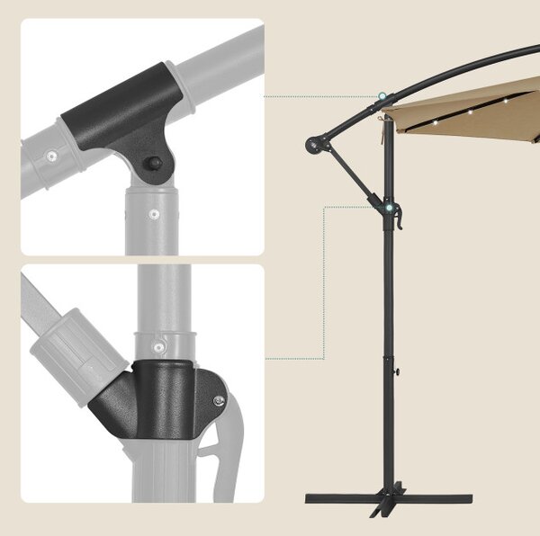Záhradný slnečník s LED osvetlením GPU118K01