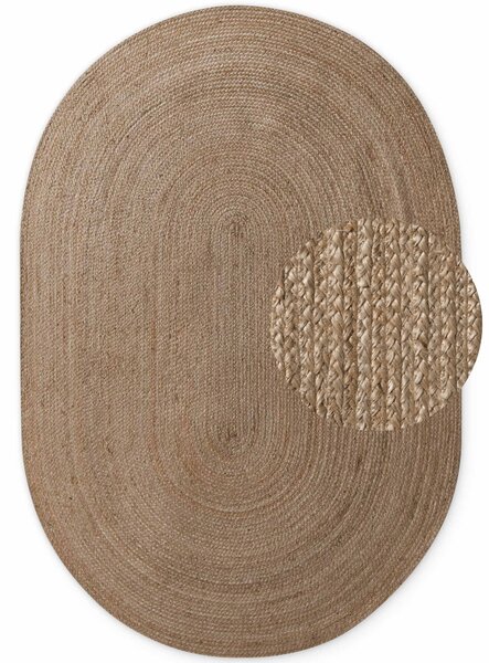 Hanse Home, Kusový koberec Jute Braided 106006 Grey Brown ovál, 160x230 ovál, hnedá, chodba / predsieň