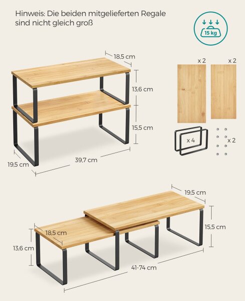 Set 4 kuchynských políc KCS210B01