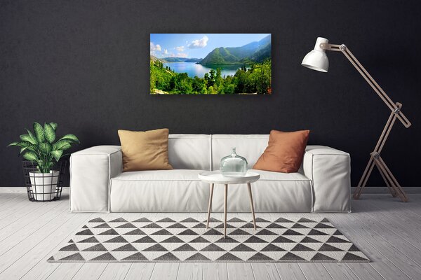 Obraz na plátne Les jazero hory príroda 100x50 cm