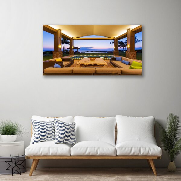 Obraz na plátne Záhrada patio palmy 100x50 cm