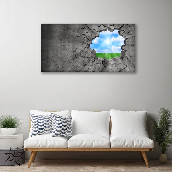 Obraz Canvas Dziura popękana ściana 100x50 cm