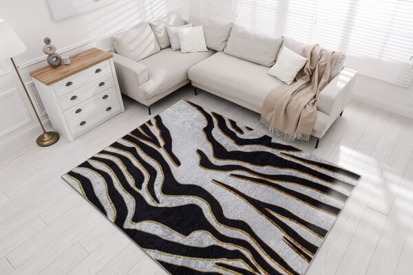 Koberec MIRO 52002.807 zebra, krémový / čierny