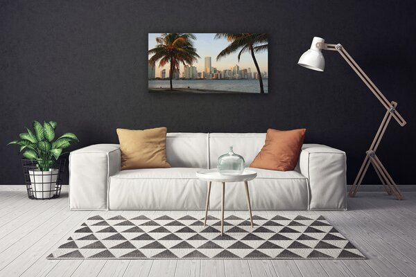 Obraz Canvas Palmy trópy mesto more 100x50 cm
