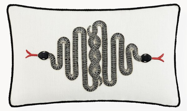 Ľanový dekoračný vankúš Snake