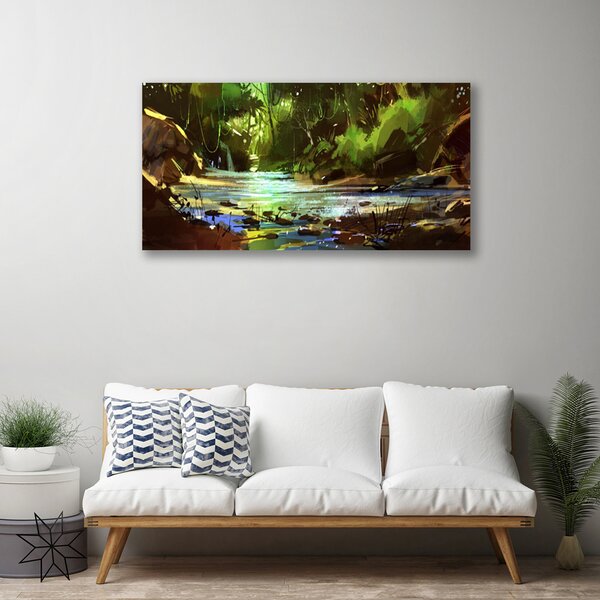Obraz na plátne Les jazero kamene príroda 100x50 cm