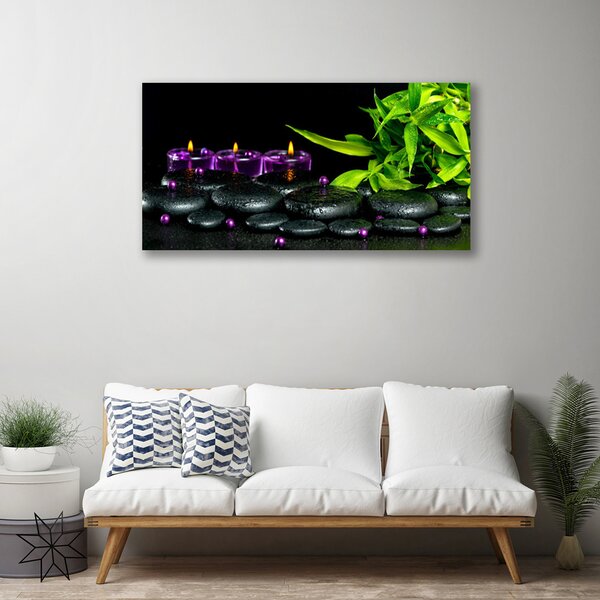 Obraz na plátne Sviečky kamene umenie 100x50 cm