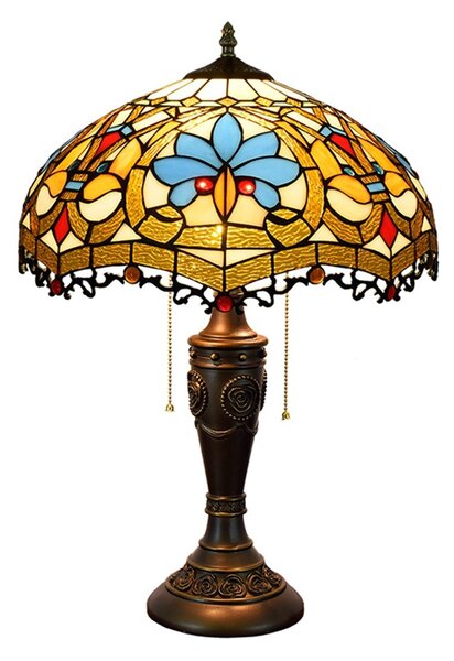 Tiffany stolná lampa Barokheart 119 Huizhou Oufu Lightin v.58xš.40,sklo/kov,40W (Barokheart)