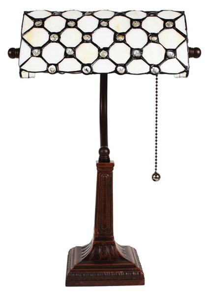 Tiffany stolná lampa Banker 200 - Clayre & Eef, v.40 x š.26 x h.16,sklo/kov,40W (Banker)