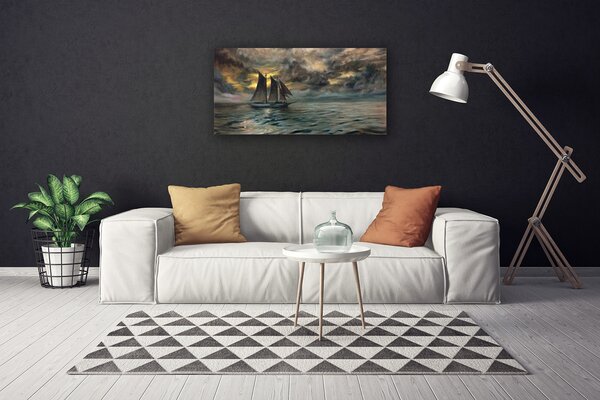 Obraz na plátne More loďka krajina 100x50 cm
