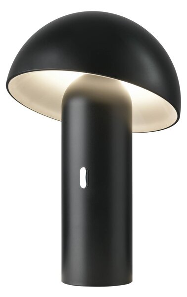 Stolná LED lampa Svamp batérie, otočná, čierna