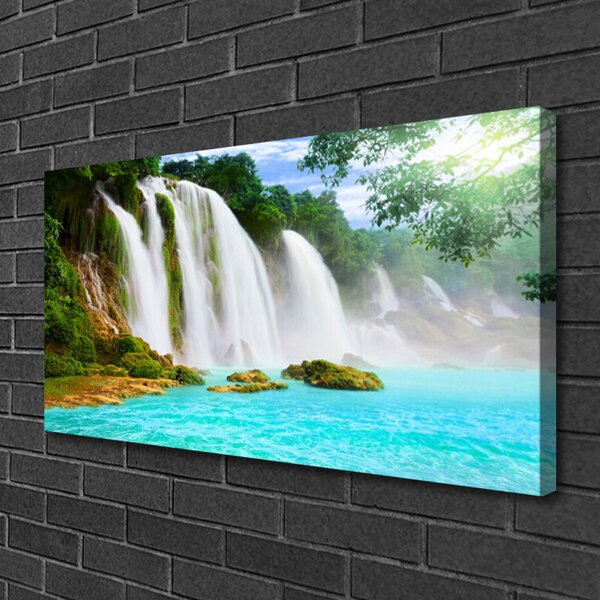 Obraz Canvas Vodopád jazero príroda 100x50 cm