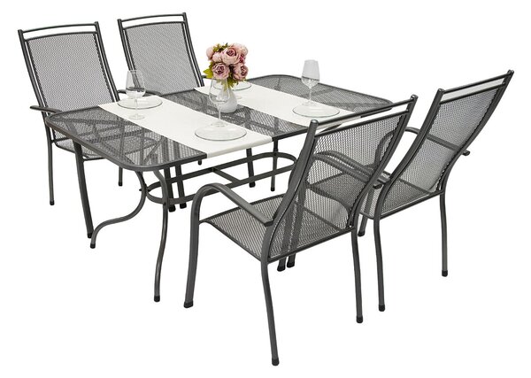 Záhradná kovová zostava PALMA I. 1+4 Stôl obdĺžnik 145x90 cm (CT0309)