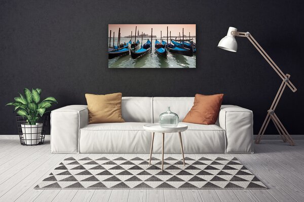 Obraz Canvas Loďka voda architektúra 100x50 cm