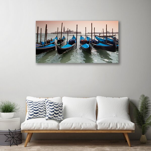 Obraz Canvas Loďka voda architektúra 100x50 cm