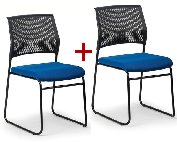 Konferenčná stolička MYSTIC 1+1 ZADARMO, modrá