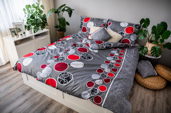 JAHU 3-dielna sada posteľných obliečok na zips Pedro mix farieb 140 × 200 cm 100 % bavlnený satén