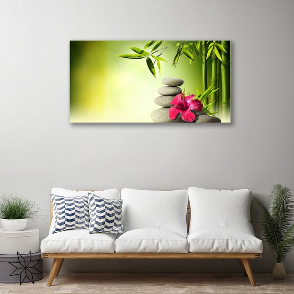 Obraz Canvas Bambus kvet kamene zen 100x50 cm
