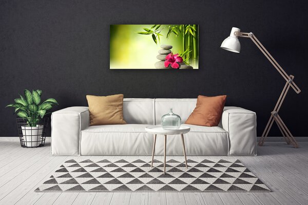 Obraz Canvas Bambus kvet kamene zen 100x50 cm