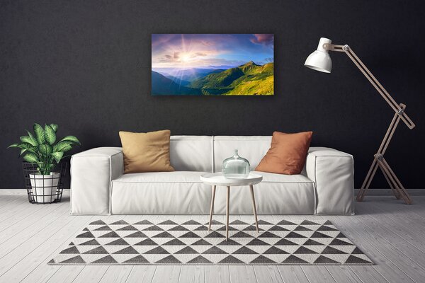 Obraz Canvas Hora lúka slnko krajina 100x50 cm