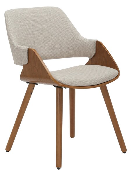 STOLIČKA S PODRÚČKAMI, vzhľad ľanu, béžová, farba vlašského orecha home24 - Stoličky, Online Only