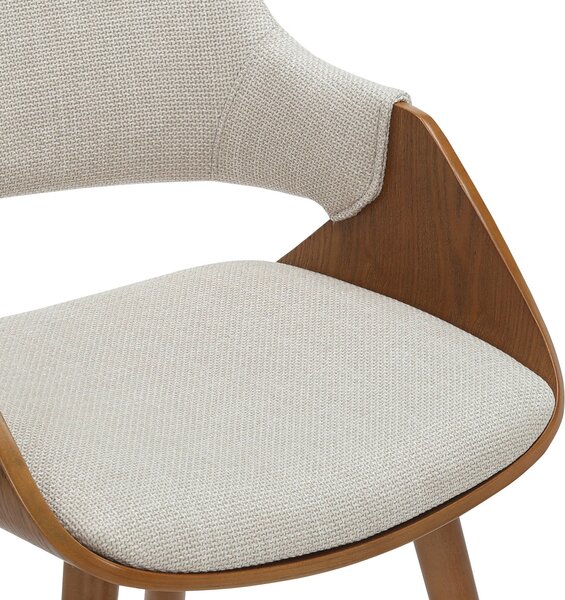 STOLIČKA S PODRÚČKAMI, vzhľad ľanu, béžová, farba vlašského orecha home24 - Stoličky, Online Only