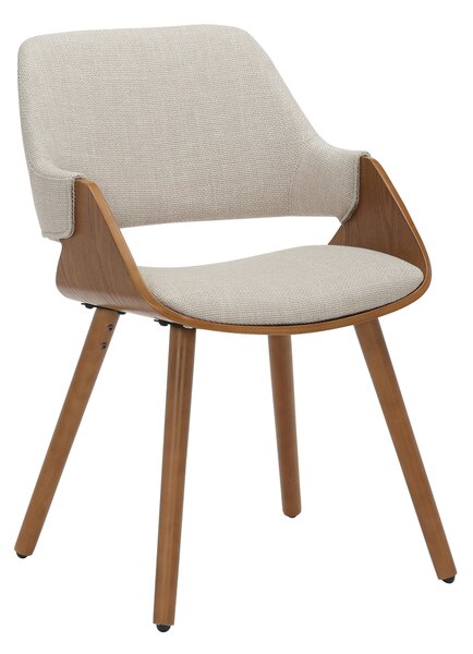 STOLIČKA S PODRÚČKAMI, vzhľad ľanu, béžová, farba vlašského orecha home24 - Stoličky, Online Only