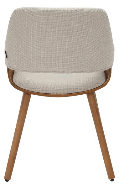 STOLIČKA S PODRÚČKAMI, vzhľad ľanu, béžová, farba vlašského orecha home24 - Stoličky, Online Only