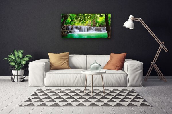 Obraz Canvas Vodopád jazero les príroda 100x50 cm