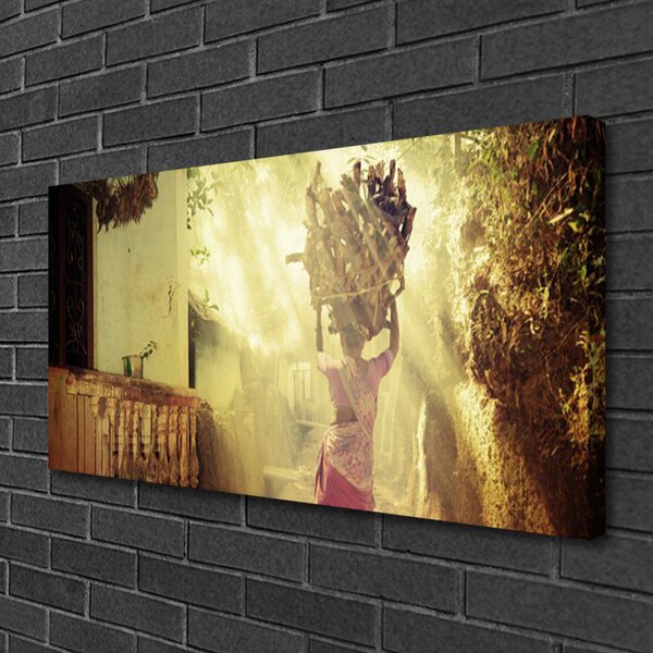 Obraz Canvas Žena dříví človek 100x50 cm