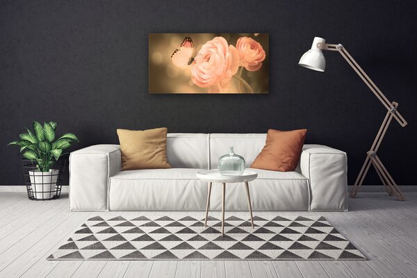 Obraz Canvas Motýľ ruže príroda 100x50 cm