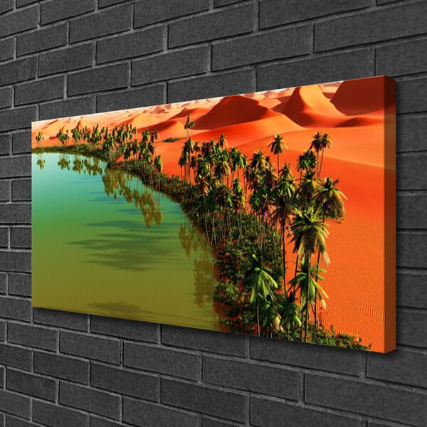 Obraz Canvas Jazero púšť palmy 100x50 cm