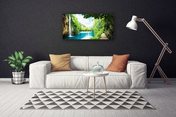 Obraz na plátne Vodopád jazero príroda 100x50 cm