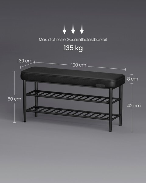 LAVICA NA TOPÁNKY, čierna, 100/50/30 cm MID.YOU - Online Only drobný nábytok, Online Only