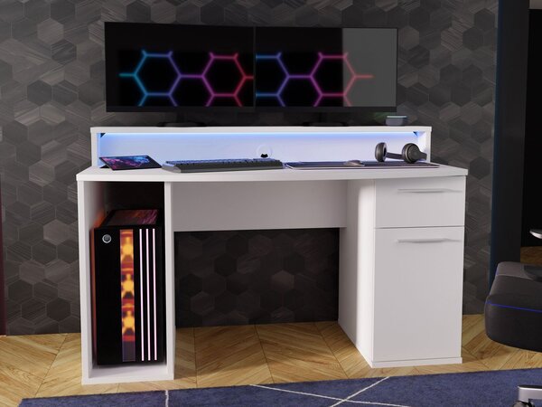 Mirjan24 PC stôl s Ayo LED osvetlením, Farby: čierny mat 5903211080609