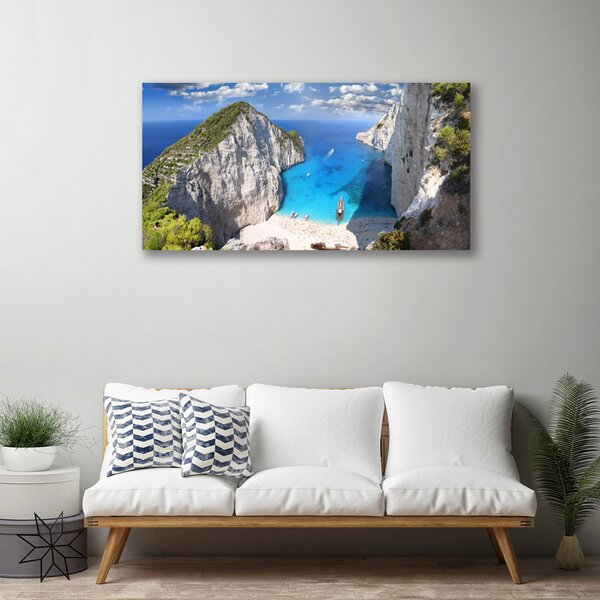 Obraz na plátne Záliv hora pláž krajina 100x50 cm