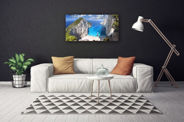 Obraz na plátne Záliv hora pláž krajina 100x50 cm