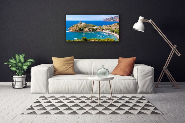 Obraz na plátne Záliv hora pláž krajina 100x50 cm