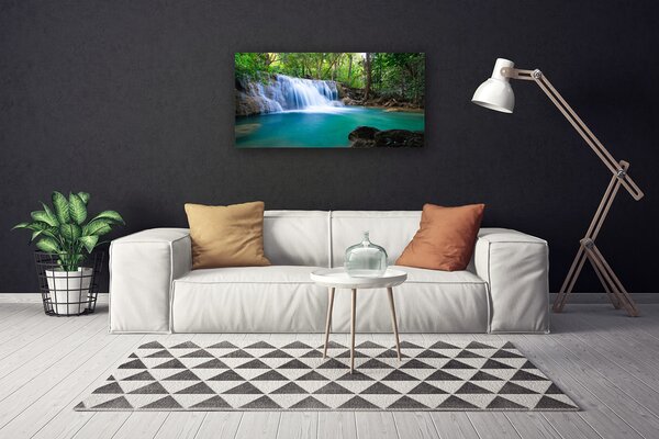 Obraz na plátne Vodopád jazero les príroda 100x50 cm
