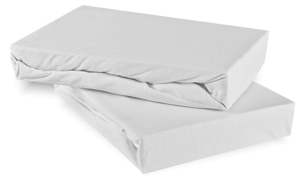 Plachta posteľná biela jersey EMI: Plachta 90 (100)x200