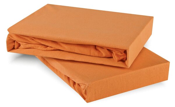 Plachta posteľná oranžová marhuľová jersey EMI: Plachta 80x200