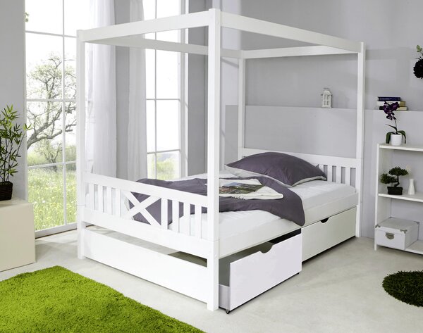 POSTEĽ S NEBESAMI, 140/200 cm biela Livetastic - Postele, Online Only