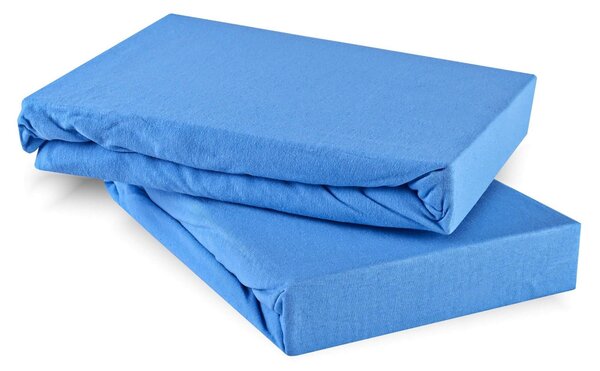 Plachta posteľná modrá jersey EMI: Plachta 90 (100)x200