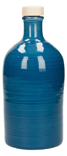Modrá keramická fľaša na olej Brandani Maiolica, 500 ml